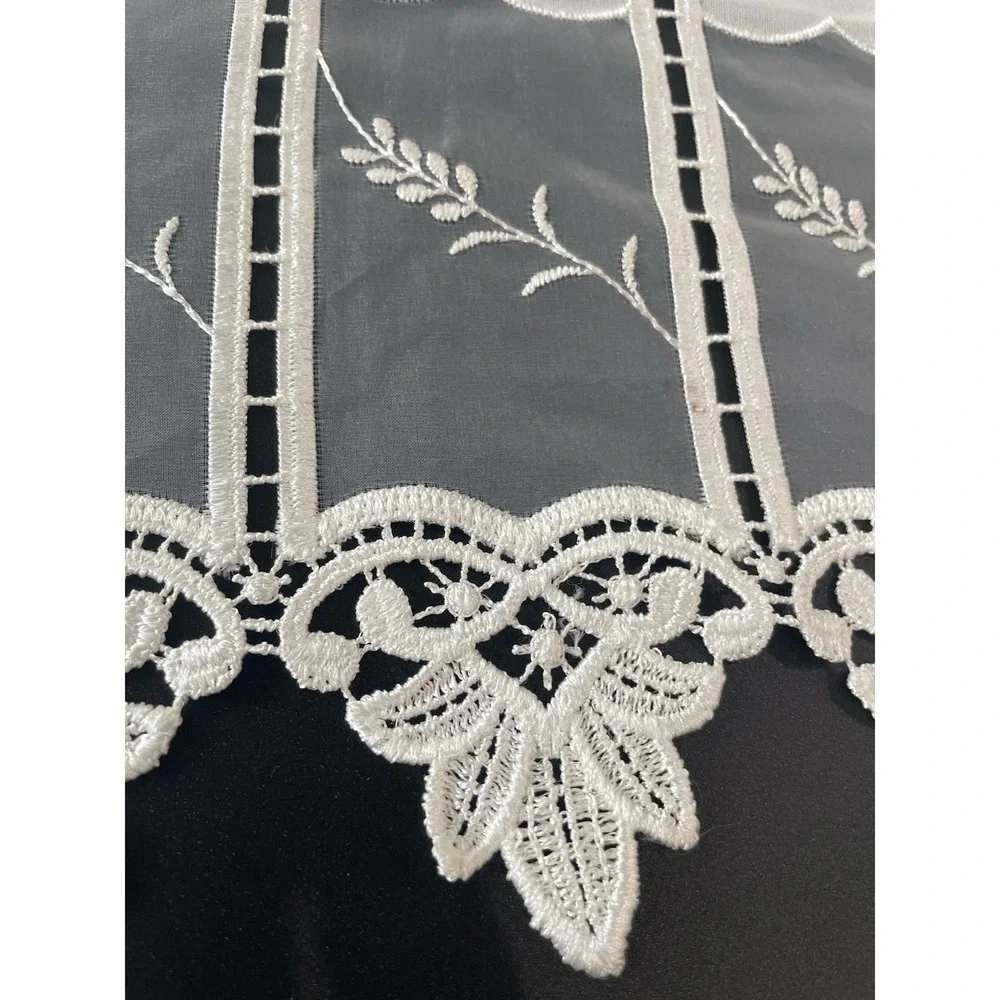 Vintage European Macrame Lace  Valance Ecru Beige‎ French Country  17